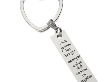 Couples Gifts - Life's Journey Has Brought Me To You... Inspirational Friendship  Keychain Gifts for Him  and Her