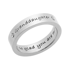 Hochpolierter Edelstahl-Enkelin-Ring mit CZ-Enkelin-Ring & Geschenken