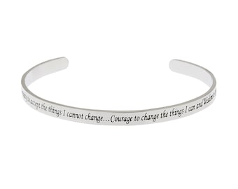 God Grant Me The Serenity... Serenity Prayer Recovery Sobriety Inspirational Bracelet Jewelry & Gifts for Women