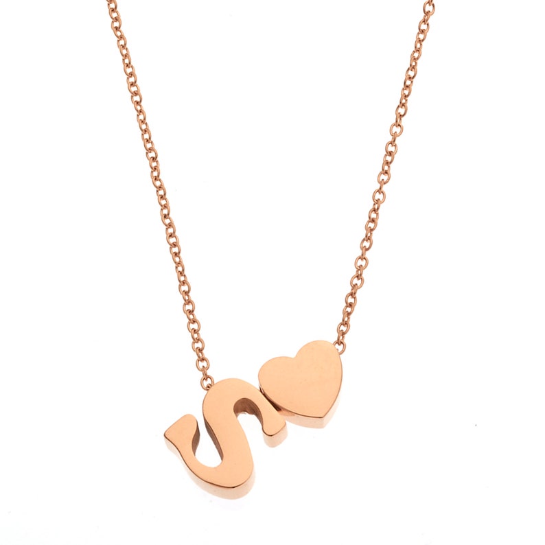 High Polished Stainless Steel Initial Pendant Necklace with 18 Chain