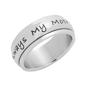 Hoog gepolijst roestvrij staal altijd mijn moeder voor altijd mijn vriend spinner ring voor moeder mama moeder geschenken van dochter zoon moederdag geschenken