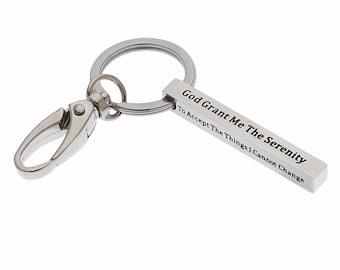 Serenity Keychain God Grant Me The Serenity…Inspirational Keychain, Motivational Gifts, Encouragement Gifts, Serenity Prayer Keychain