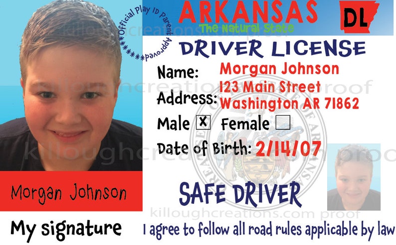 Kids Drivers License Choose your state to personalize metal | Etsy