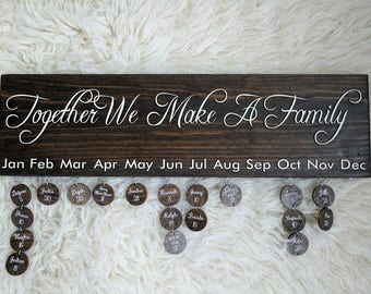 Signe de disque d'anniversaire de famille Nom de famille Wall Art (family Name Wall Art) Cadeau Keepsake