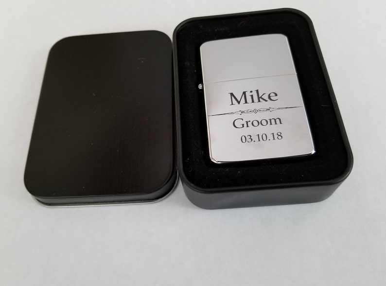 Engraved Groomsmen Lighters Personalized Metallic Lighter Etsy