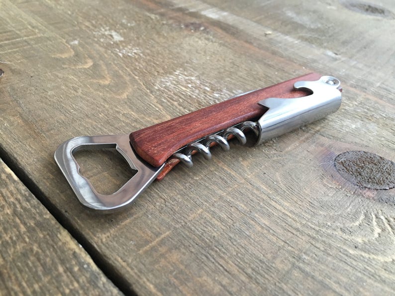 Engraved Wood Personalized Bottle Opener Groomsmen Gifts Custom Corkscrew Custom Bottle Opener Wedding Gift image 6