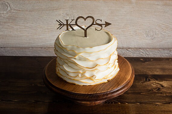 Arrow Wood Wedding Cake Topper Wedding Cake Topper Rustic Etsy