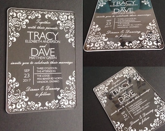 Acrylic Laser Engraved Wedding Invitation