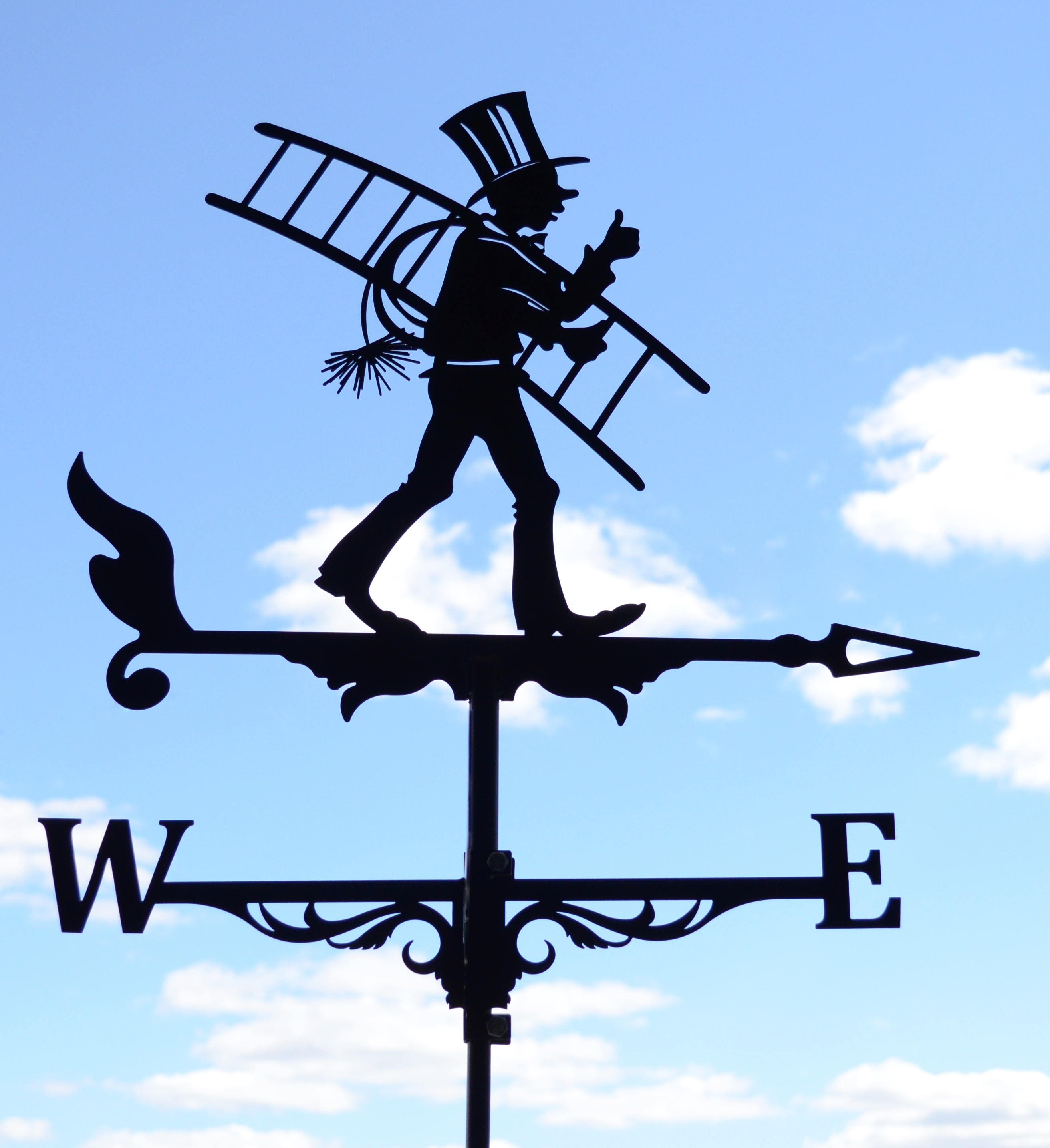 Chimney Sweep Metal Weathervane Roof Mount Weather Vane Wind Etsy
