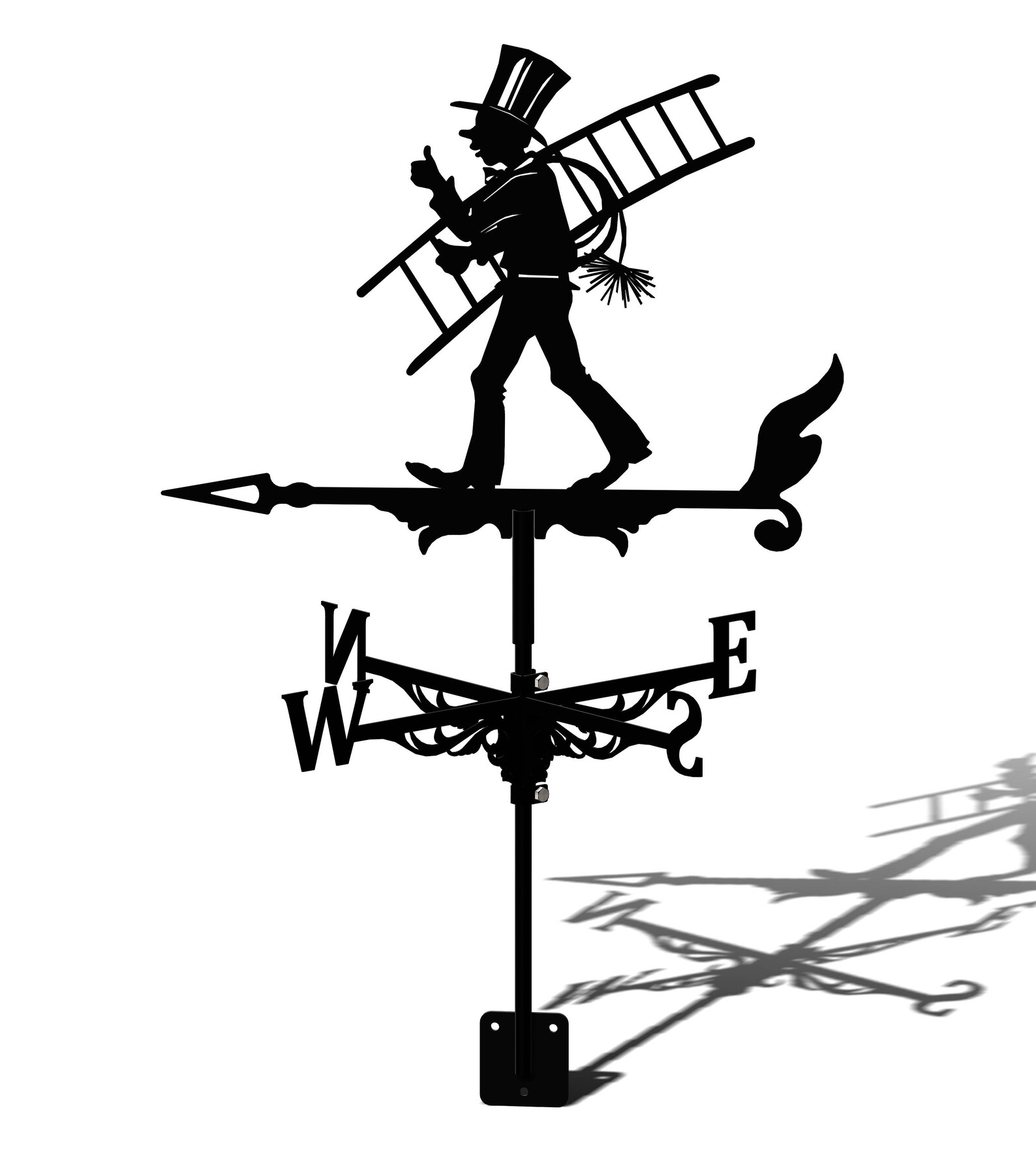 Chimney Sweep Metal Weathervane Roof Mount Weather Vane Wind Etsy