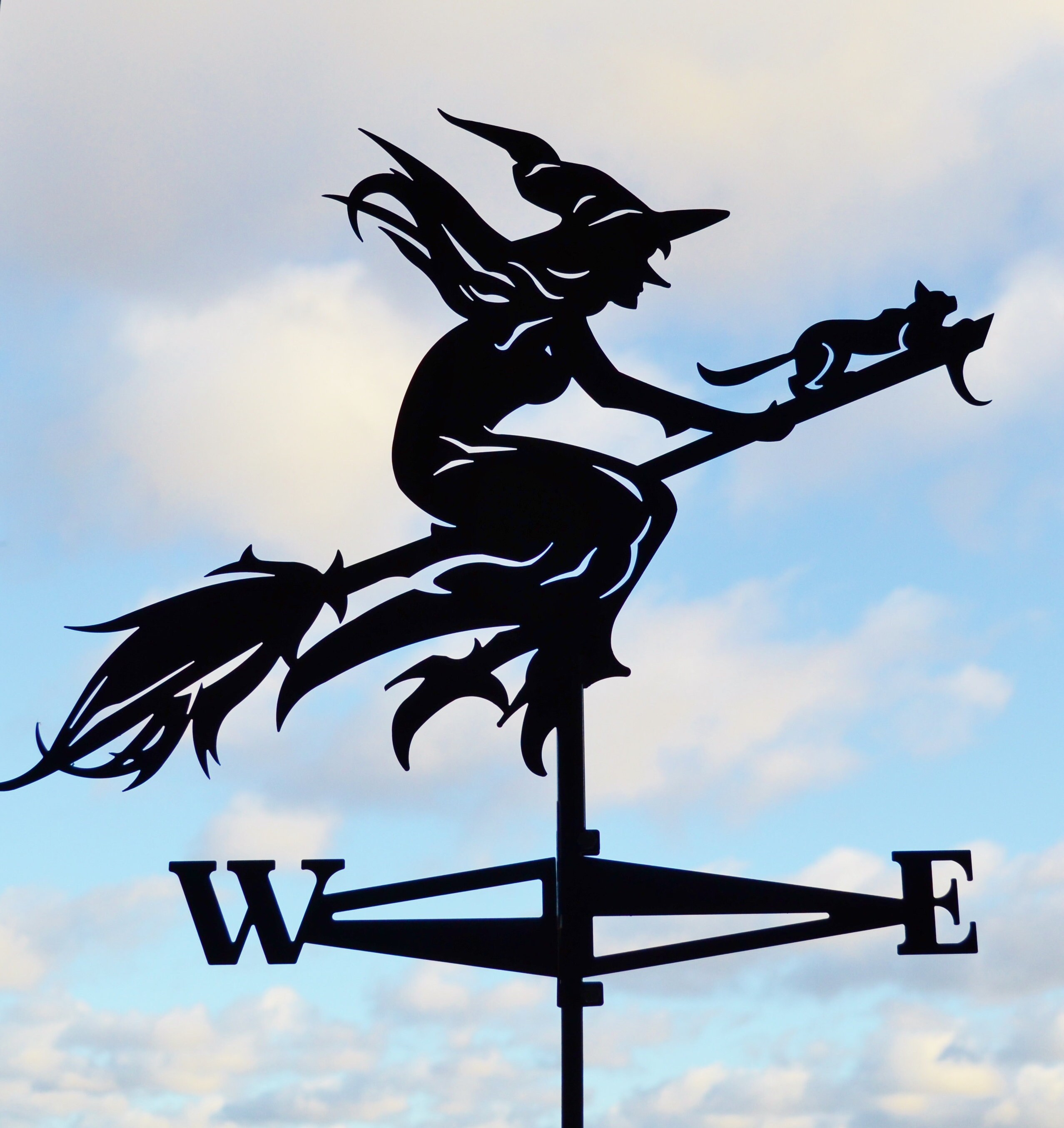 Witch Metal Weathervane Roof Mount Weather Vane Hag Fury Etsy