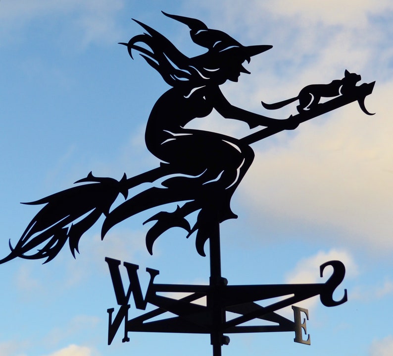 EXTRA LARGE Witch Metal Weathervane Roof Mount Weather Vane Etsy