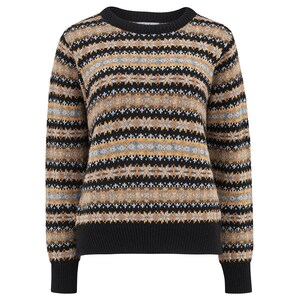 Country -Ladies-Fair Isle Crew 0090-2884-F32 SCHWARZ