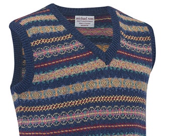 Crest Fair Isle slip over 0012- 2747- F01 Indigo blue