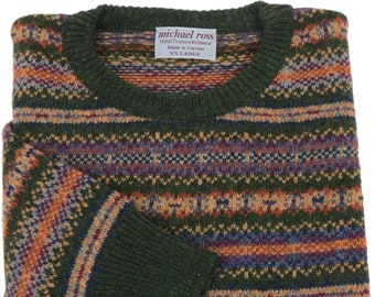 Vintage 90s GAP Shetland Wool Crewneck Sweater Navy Blue