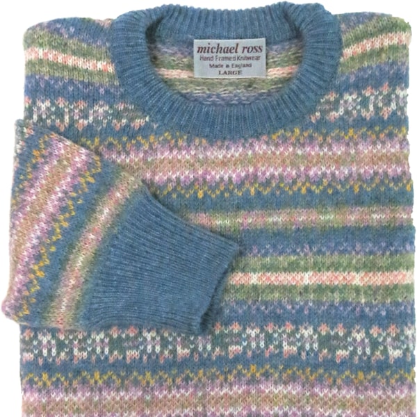 Harvest Design-Fair Isle crew 0001-2884-F39 Pale Blue