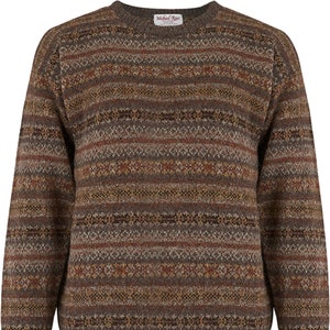 Harvest design Fair Isle crew 0001-2731-F135 moorit brown