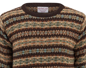 Country Design-Fair Isle crew 0090-2731-F19-Coffee