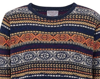 Fisherman Design-Fair Isle crew 0099-2731-F09 Navy