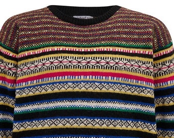 Harlequin design Fair Isle crew 0130-2731-F01 Black