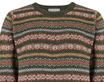 Crest Men Fair Isle crew 0012-2731-F52-Loden Green