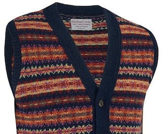 COUNTRY- Fair Isle waistcoat 0090-2746-F22 NAVY