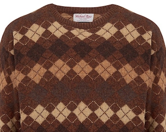 Argyle traditional vintage golfing sweater0003-2731- F18 BURNT ORANGE