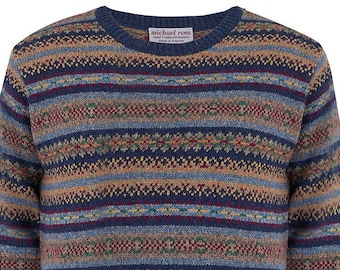 Harvest design Fair Isle crew 0001-2731-F98 Indigo Blue