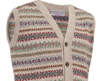 CREST- Fair Isle waistcoat 0012-2746-F17 Oatmeal