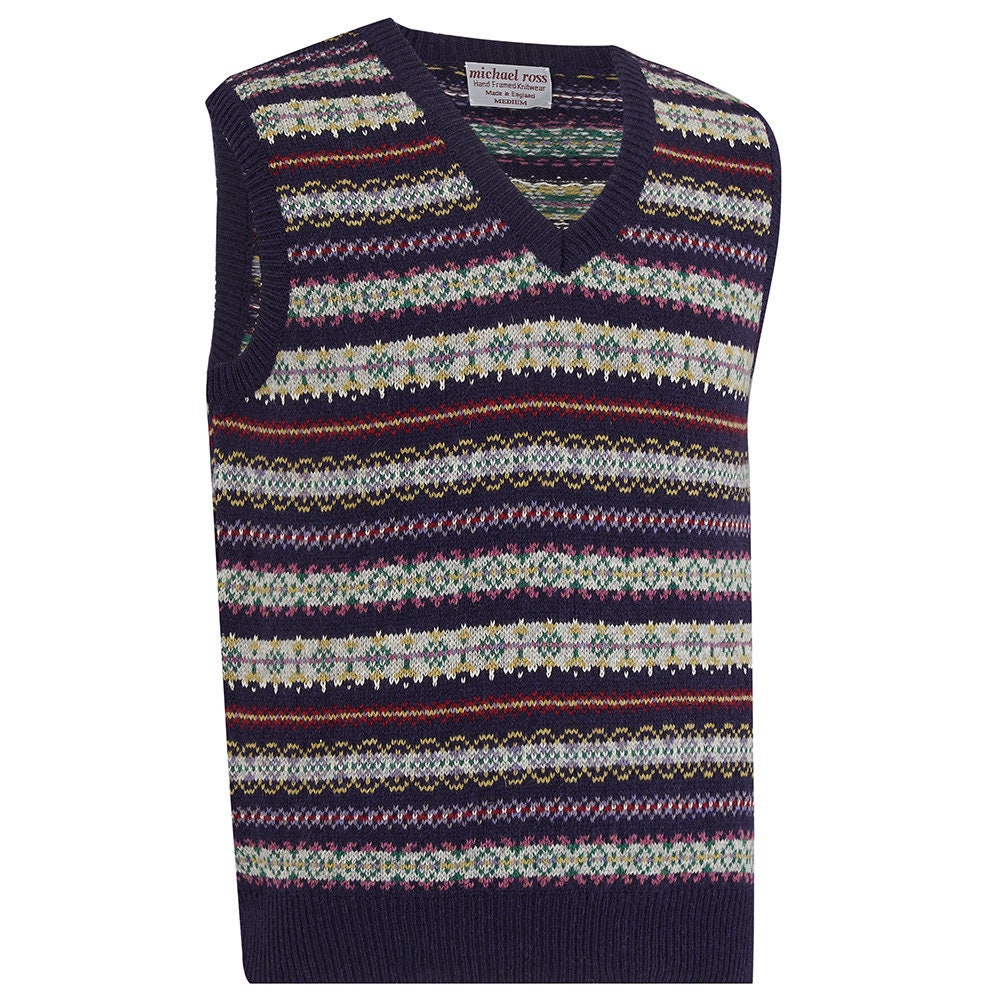 Image of Crest Fair Isle Slip Over 0012 - 2747 - F16 Navy