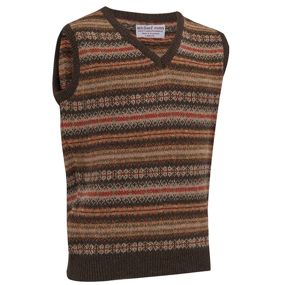 Image of Harvest Fair Isle Slip Over 0001-2747-F117 - Bracken