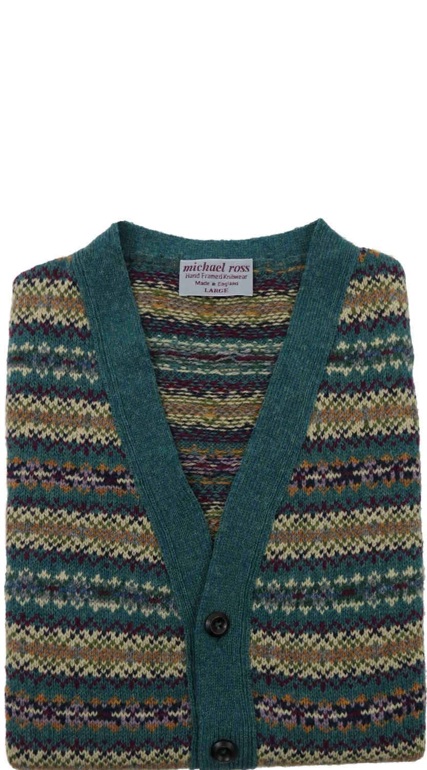 Image of Harvest - Fair Isle Waistcoat 0001-2746-F97-Kingfisher