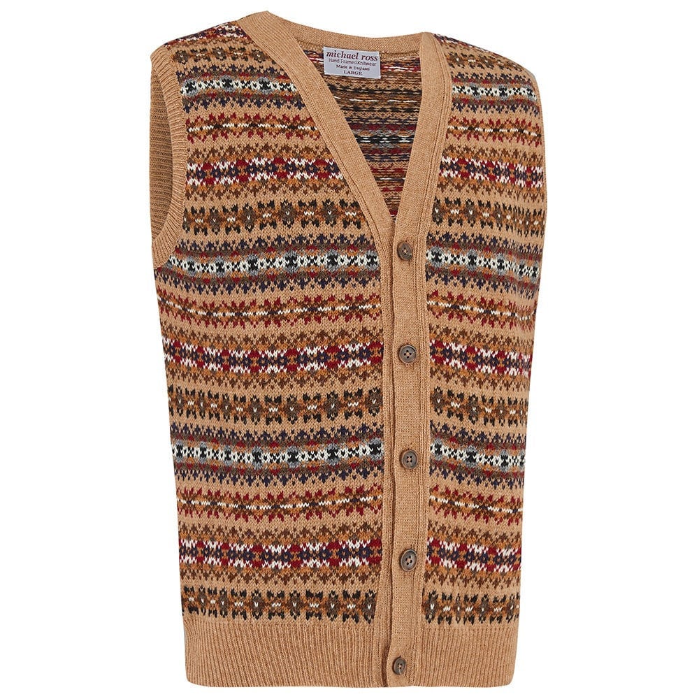 Image of Country - Fair Isle Waistcoat 0090-2746-F33 Camel
