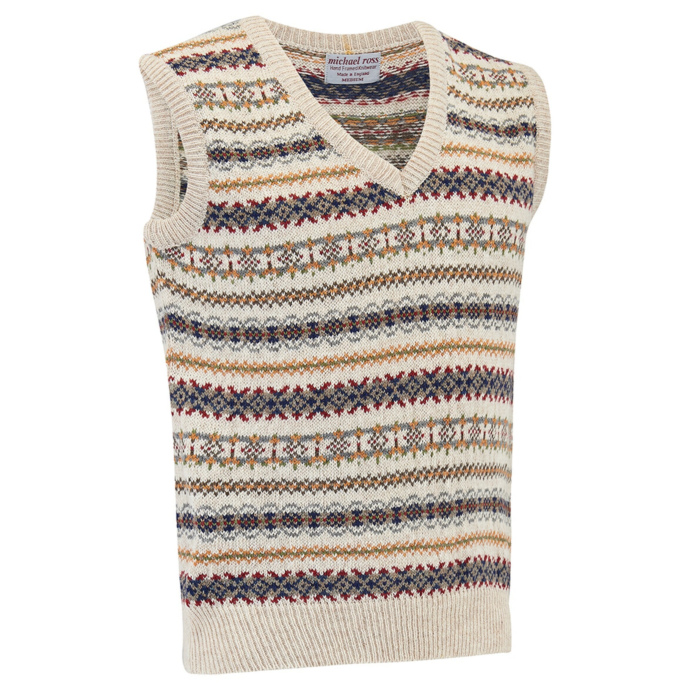 Image of Crest Fair Isle Slip Over 0012-2747 - F51 Sand
