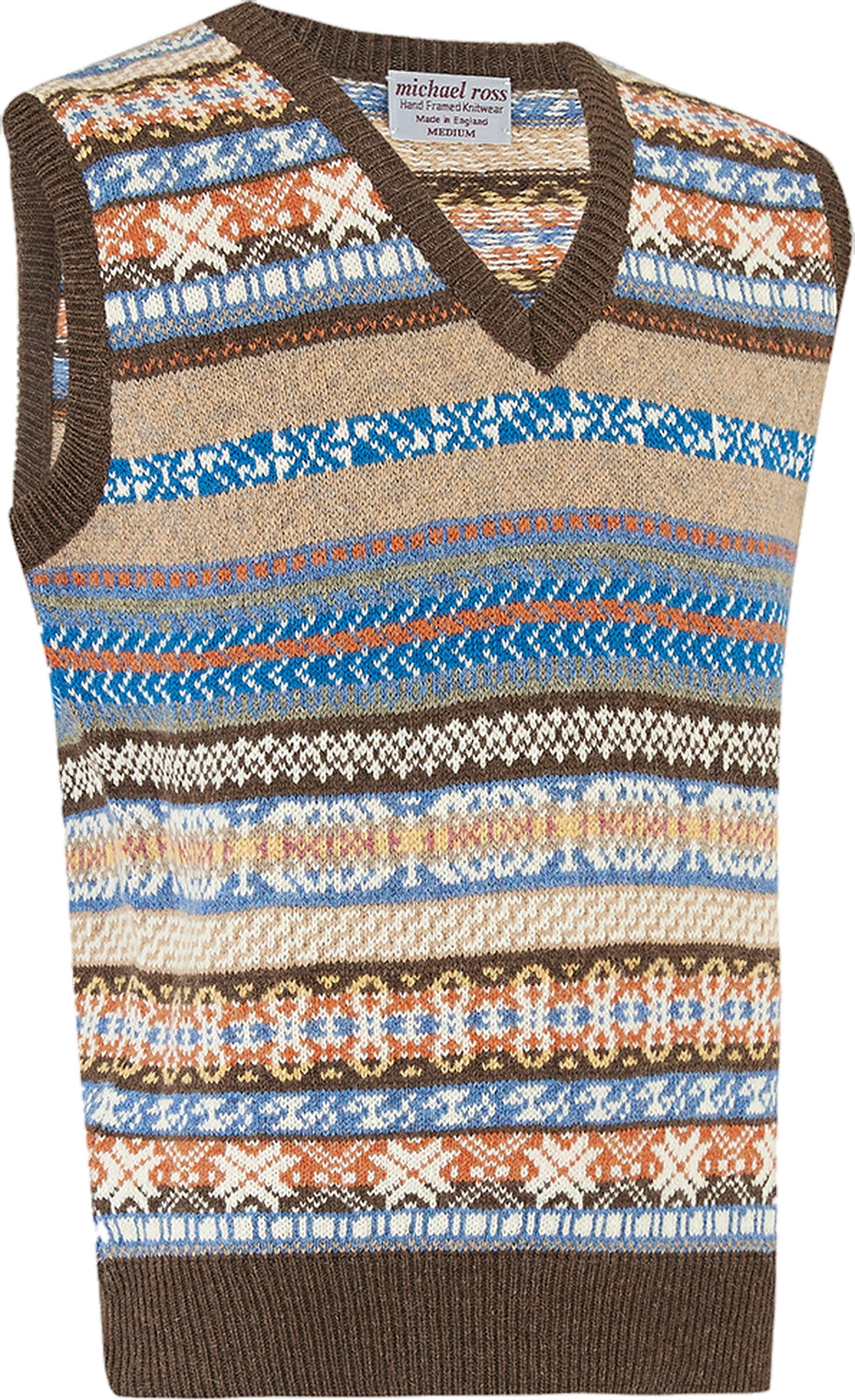 Image of Vintagefair Isle Slip Over 0205-2747 - F02 Morrit Brown