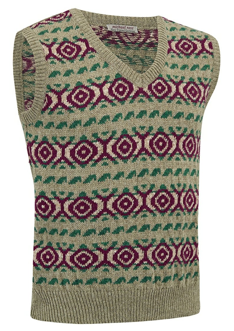 1920s Men’s Sweaters, Cardigans, Knitwear     Dunkirk- Fair Isle slip over-0104-2747-F01  AT vintagedancer.com