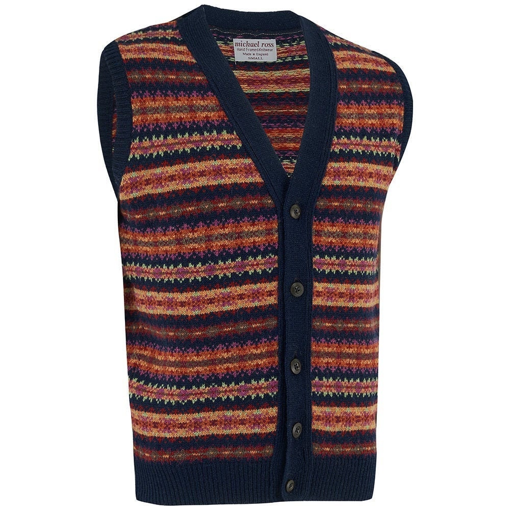 Image of Country - Fair Isle Waistcoat 0090-2746-F22 Navy