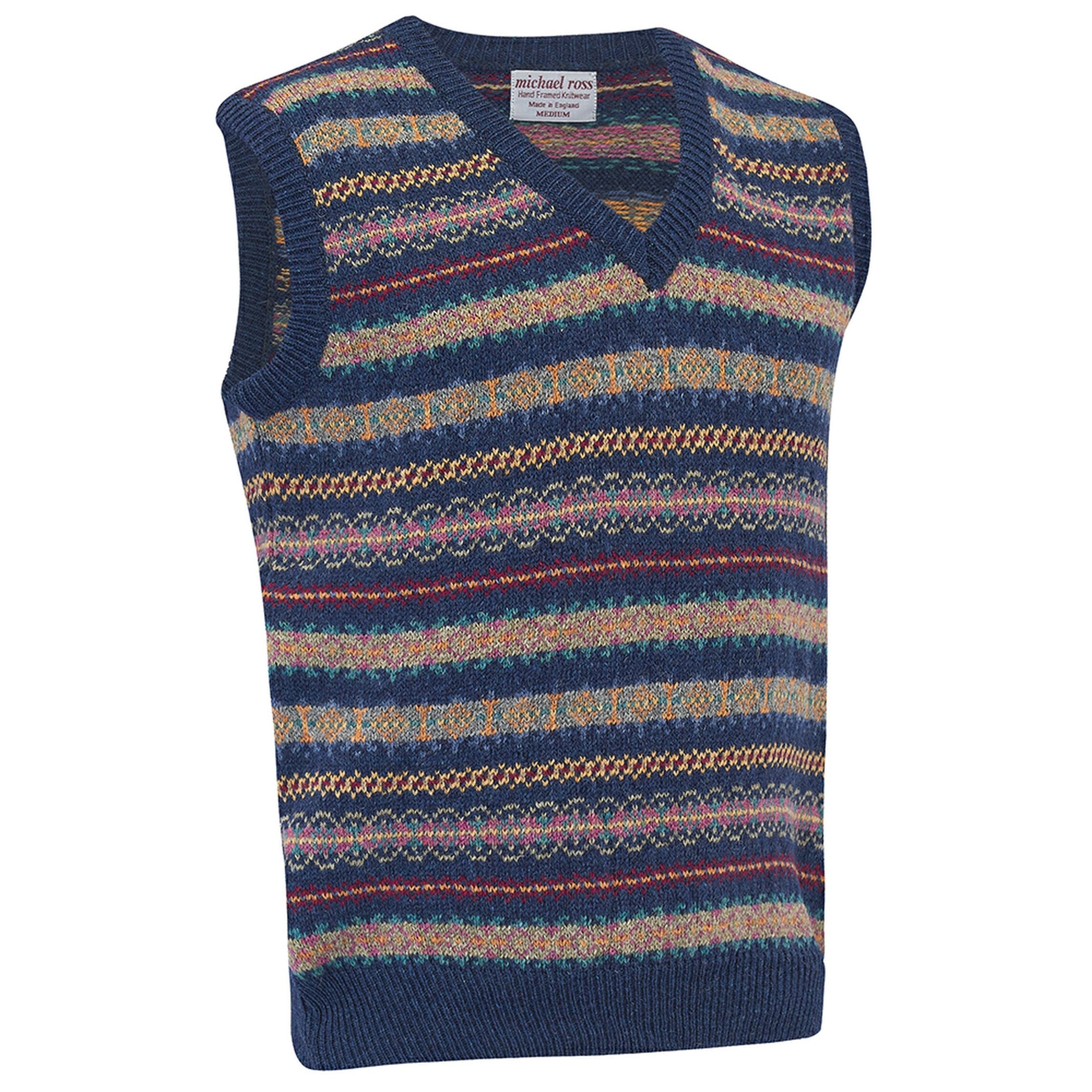 Image of Crest Fair Isle Slip Over 0012 - 2747 - F01 Indigo Blue