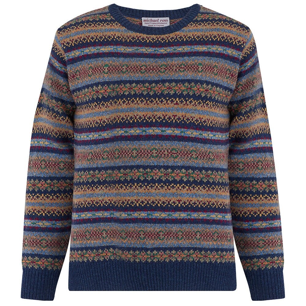 Image of Harvest Design Fair Isle Crew 0001-2731-F98 Indigo Blue