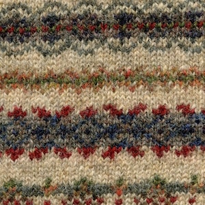 Crest design Fair Isle vee cardigan men&#39;s 0012-2904-F51 Oatmeal