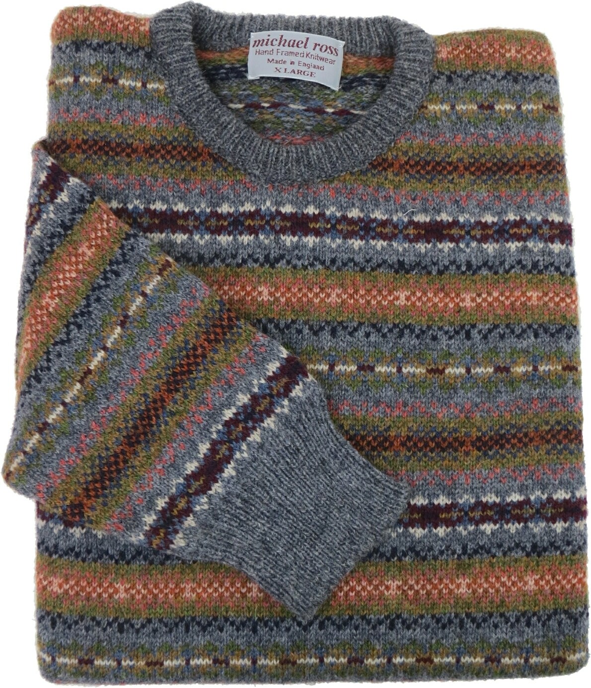 Image of Harvest Design Fair Isle Crew 0001-2731-F133-Flannel Grey