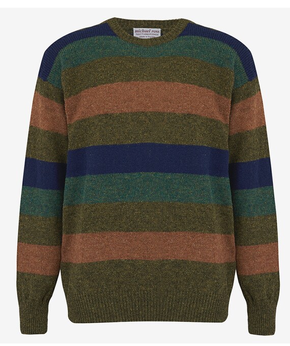 Hand Framed Stripe Shetland Crew for Men-a1 STRIPE - Etsy Hand Framed Stripe Shetland Crew for Men-a1 STRIPE - Etsy
