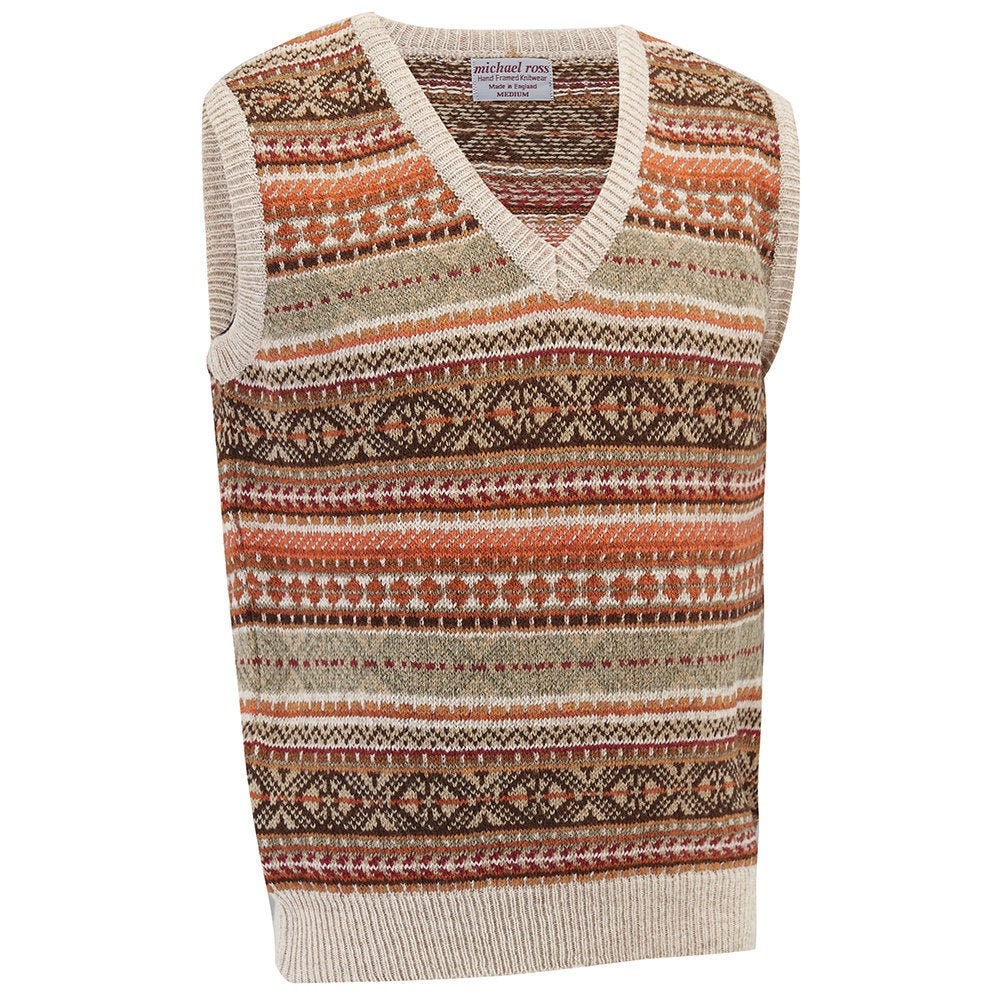 Image of Fisherman Fair Isle Slip Over 0099-2747-F18 Oatmeal