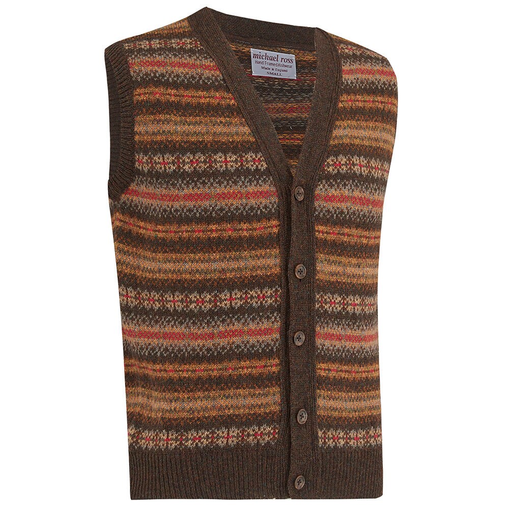Image of Harvest - Fair Isle Waistcoat 0001-2746-F117-Bracken