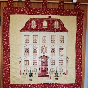 Advent calendar house, Christmas house, fabric advent calendar, advent calendar children, Christmas quilt, Christmas decoration, bags to fill