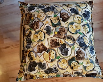 Kissenbezug  Labrador 40x40 cm, Schmusekissen, Kuschelkissen, Kinder, Deko Kissen, Erwachsene, Kissen mit Motiven