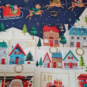 Advent calendar railway, gnomes, fabric advent calendar, children's advent calendar, Christmas quilt, Christmas decoration, bags to fill image 3
