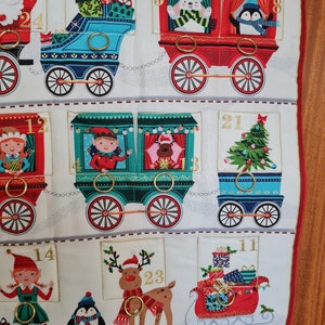 Advent calendar railway, gnomes, fabric advent calendar, children's advent calendar, Christmas quilt, Christmas decoration, bags to fill image 8