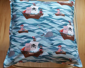 Kissenbezug Piratenmotive 40x40 cm, Schmusekissen, Kuschelkissen, Kinder, Deko Kissen, Erwachsene, Kissen mit Motiven