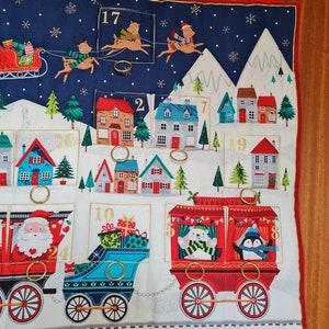 Advent calendar railway, gnomes, fabric advent calendar, children's advent calendar, Christmas quilt, Christmas decoration, bags to fill image 7